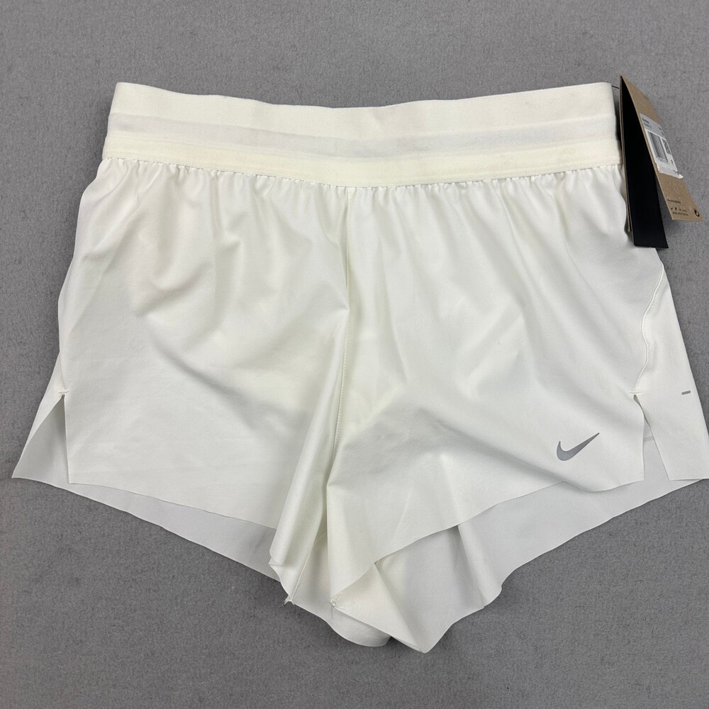 Nike Swift Running Shorts Women XS Beige Dri-FIT Reflective Training Lining